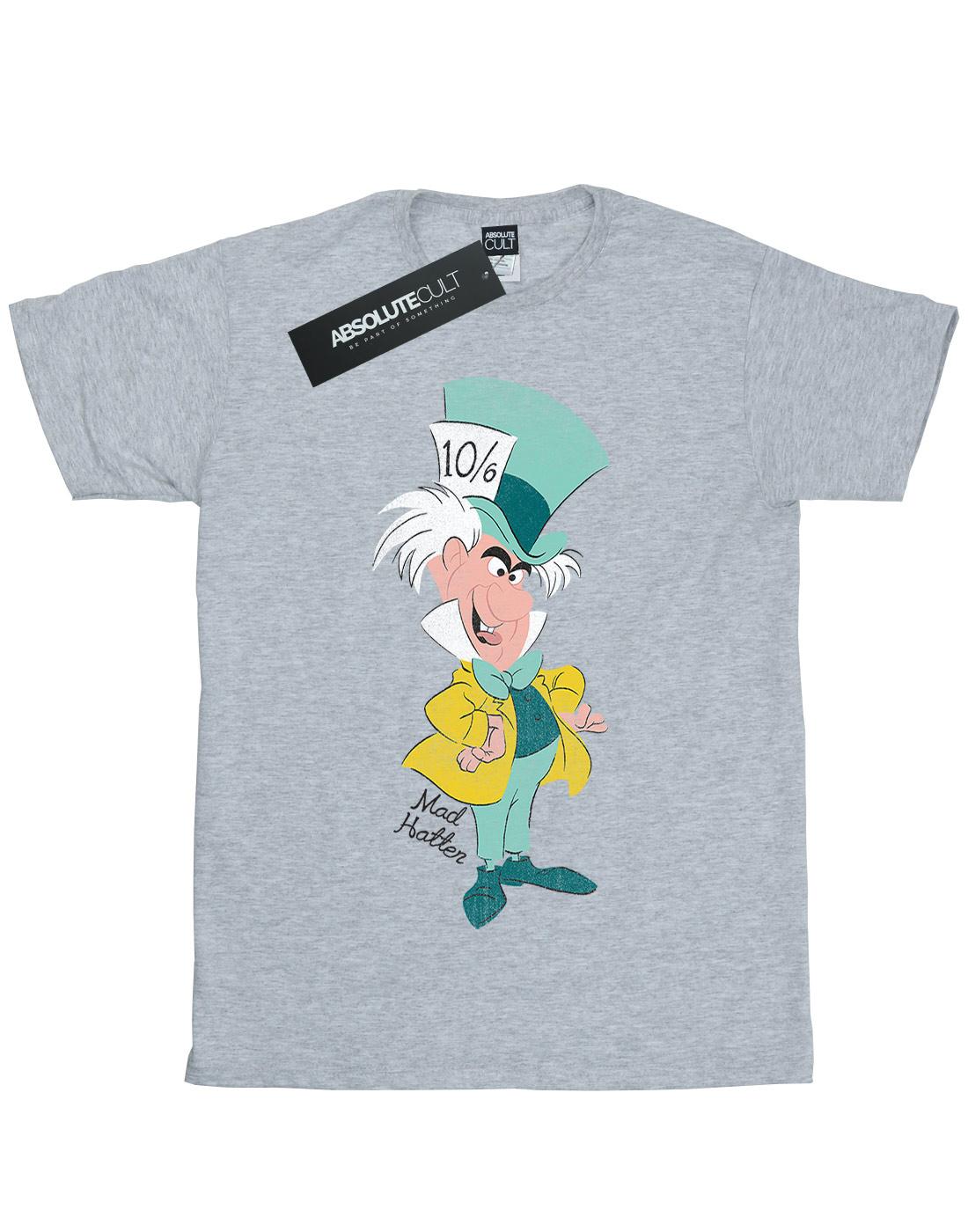 Sports Grey - Front - Disney Boys Alice In Wonderland Mad Hatter Classic T-Shirt