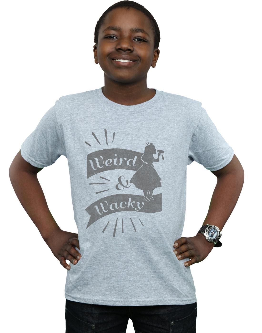 Sports Grey - Back - Disney Boys Alice In Wonderland Weird And Wacky T-Shirt
