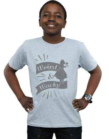 Sports Grey - Back - Disney Boys Alice In Wonderland Weird And Wacky T-Shirt
