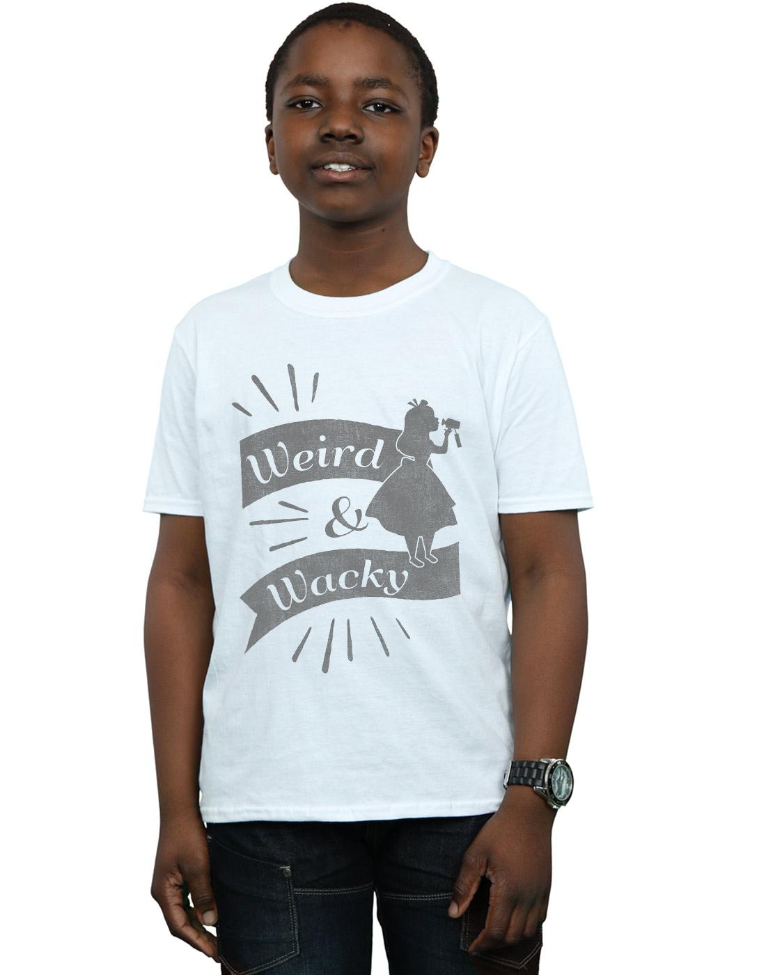 White - Back - Disney Boys Alice In Wonderland Weird And Wacky T-Shirt