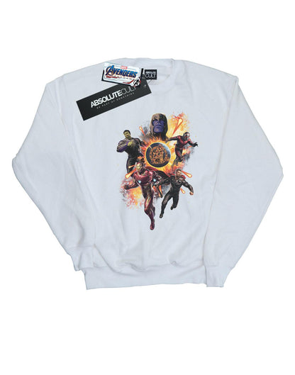 White - Front - Marvel Mens Avengers Endgame Explosion Team Cotton Sweatshirt