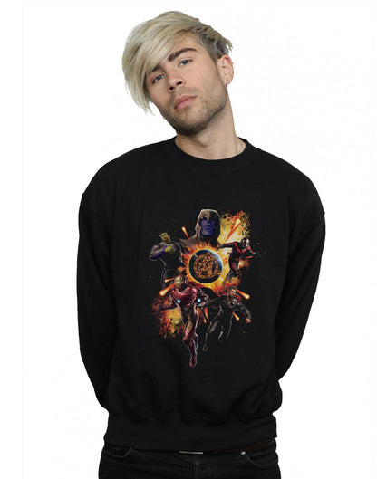 Black - Back - Marvel Mens Avengers Endgame Explosion Team Cotton Sweatshirt