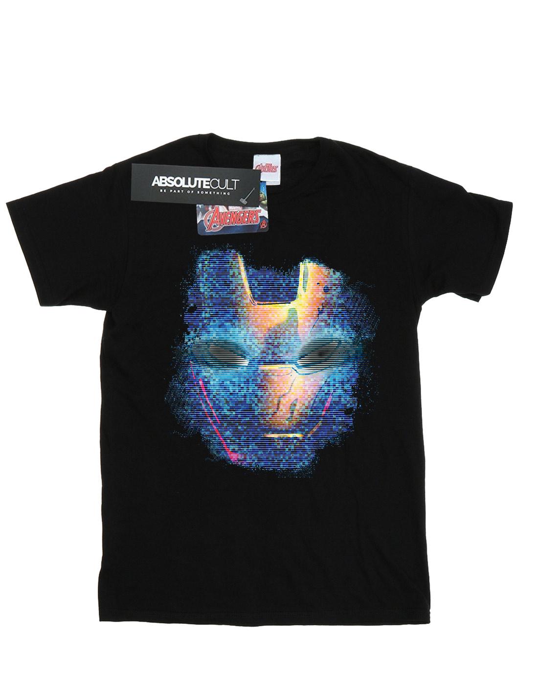 Black - Front - Marvel Mens Iron Man Distressed Head T-Shirt