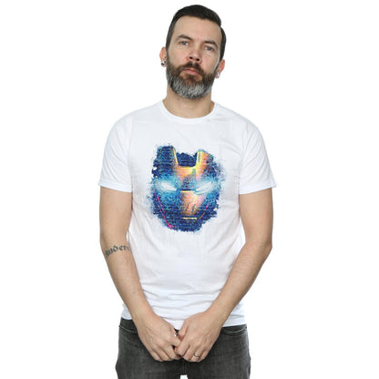 White - Back - Marvel Mens Iron Man Distressed Head T-Shirt