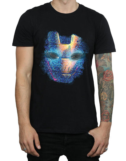 Black - Side - Marvel Mens Iron Man Distressed Head T-Shirt