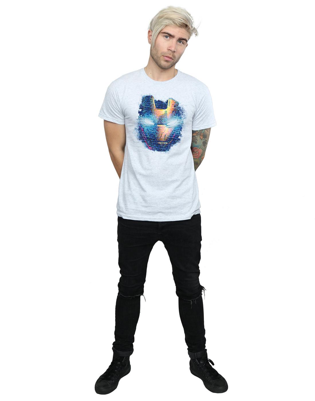 Sports Grey - Lifestyle - Marvel Mens Iron Man Distressed Head T-Shirt