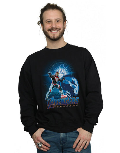 Black - Back - Marvel Mens Avengers Endgame Iron Man Team Suit Cotton Sweatshirt