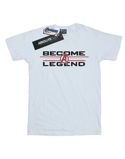 White - Front - Marvel Womens-Ladies Avengers Endgame Become A Legend Cotton Boyfriend T-Shirt