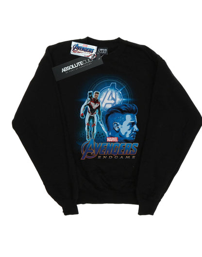 Black - Front - Marvel Mens Avengers Endgame Hawkeye Team Suit Cotton Sweatshirt
