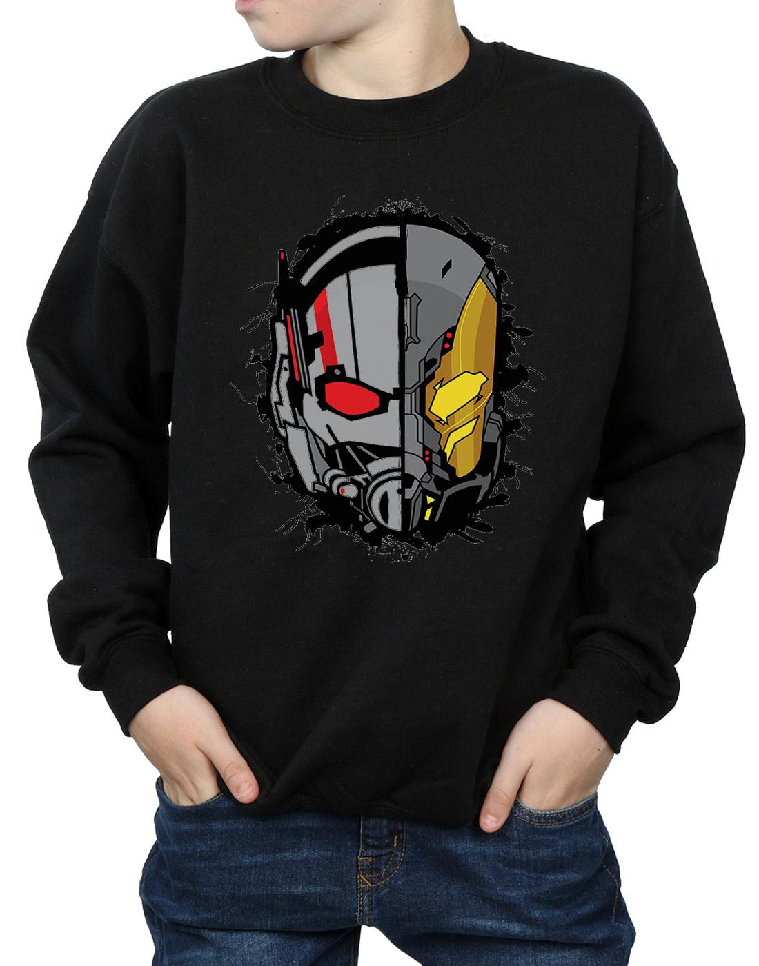 Black - Side - Marvel Boys Ant-Man Split Helmet Sweatshirt