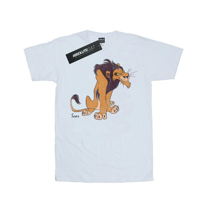 White - Front - The Lion King Womens-Ladies Classic Scar Cotton Boyfriend T-Shirt