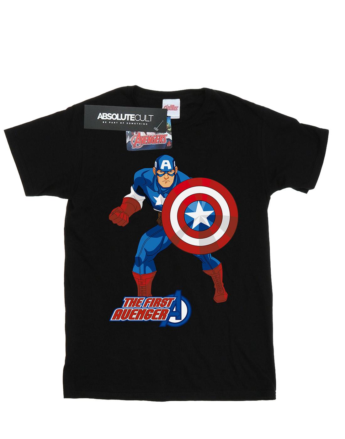 Black - Front - Marvel Mens Captain America The First Avenger T-Shirt