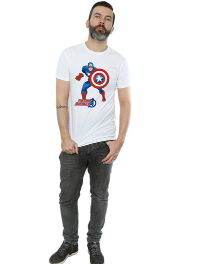 White - Lifestyle - Marvel Mens Captain America The First Avenger T-Shirt