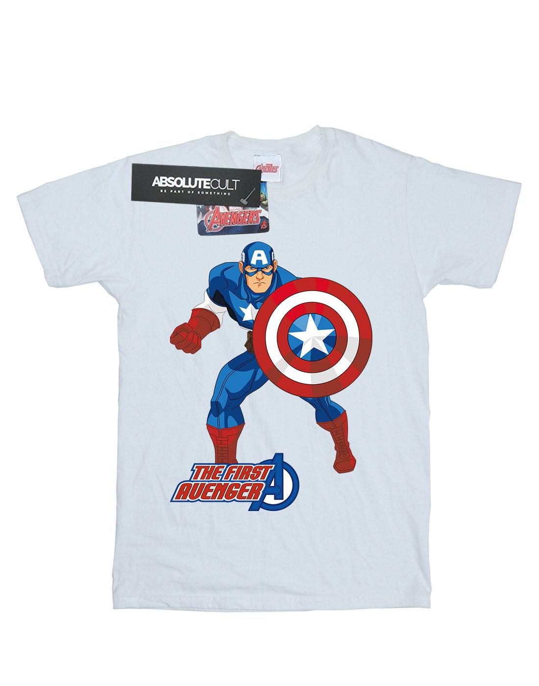 White - Front - Marvel Mens Captain America The First Avenger T-Shirt