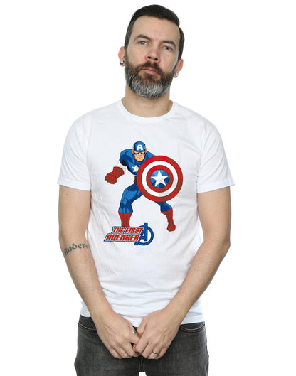 White - Back - Marvel Mens Captain America The First Avenger T-Shirt