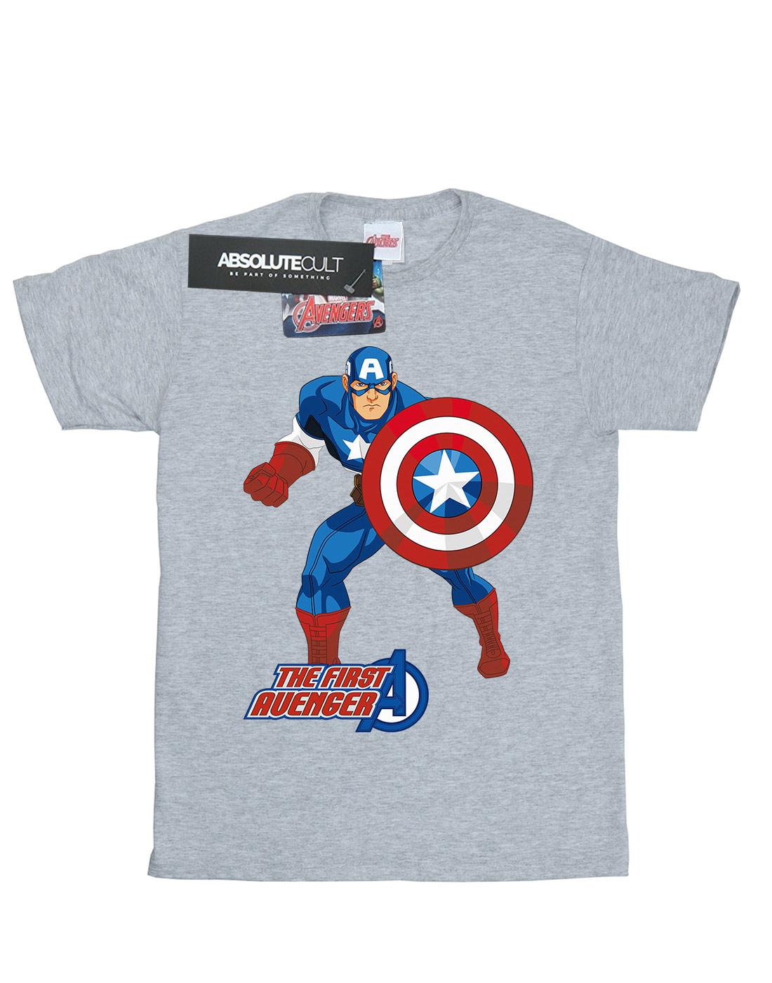Sports Grey - Front - Marvel Mens Captain America The First Avenger T-Shirt
