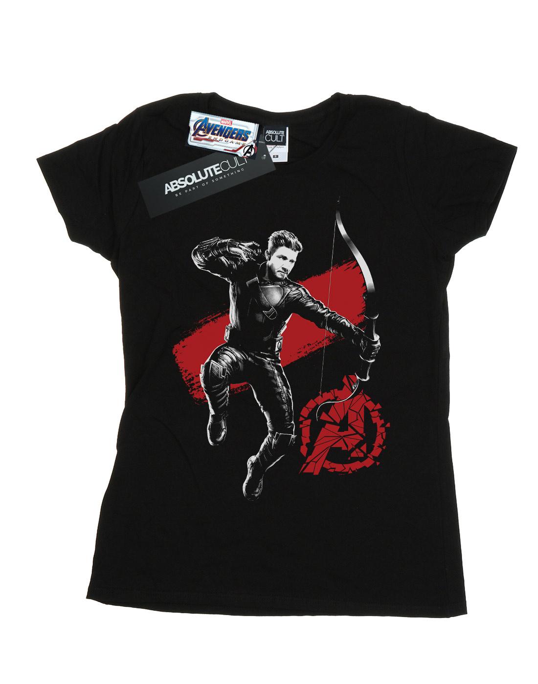 Black - Front - Marvel Womens-Ladies Avengers Endgame Mono Hawkeye Cotton T-Shirt