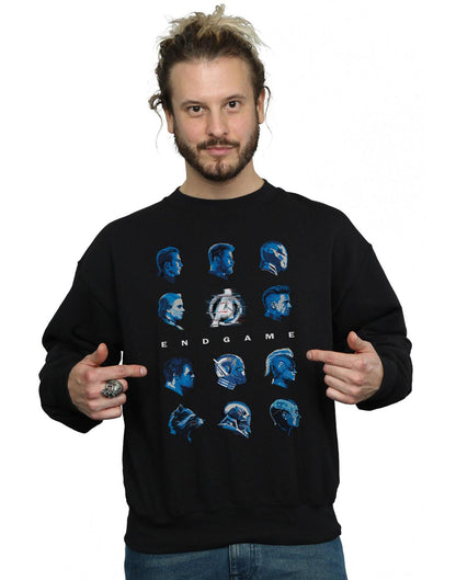 Black - Back - Marvel Mens Avengers Endgame Character Lineup Cotton Sweatshirt