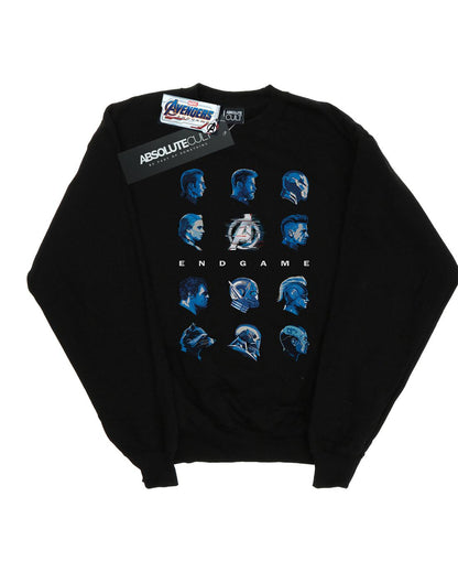 Black - Front - Marvel Mens Avengers Endgame Character Lineup Cotton Sweatshirt