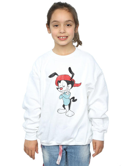 White - Back - Animaniacs Girls Wakko Classic Pose Sweatshirt