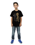 Black - Close up - Guardians Of The Galaxy Boys I Am Groot Scribble Cotton T-Shirt