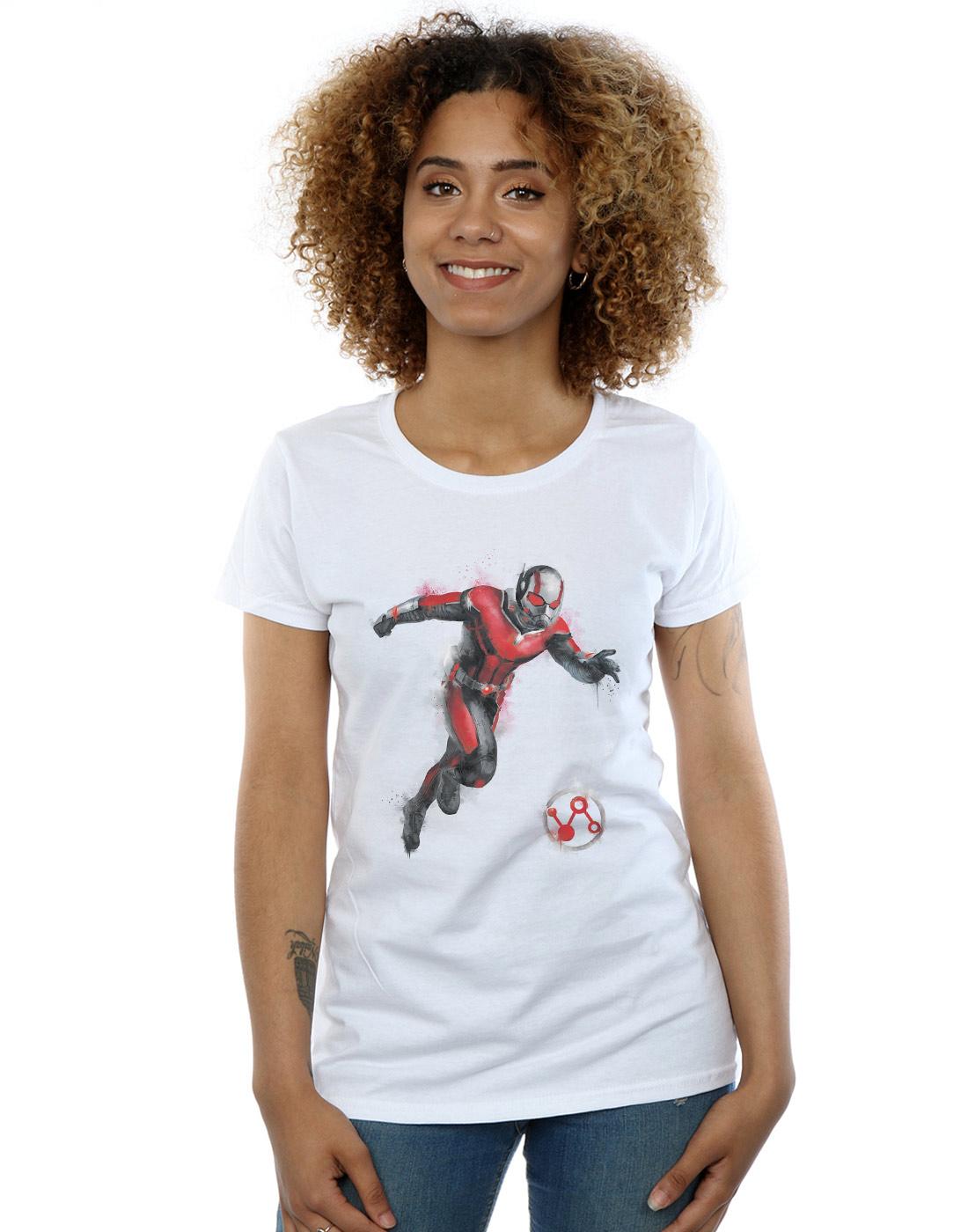 White - Back - Marvel Womens-Ladies Avengers Endgame Painted Ant-Man Cotton T-Shirt