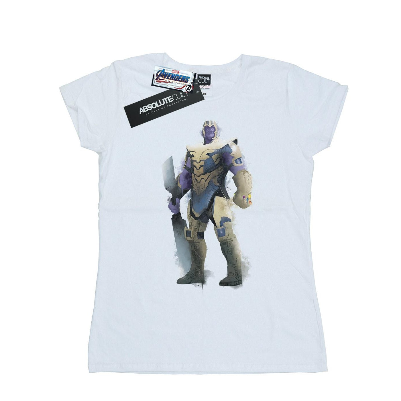 White - Front - Marvel Womens-Ladies Avengers Endgame Painted Thanos Cotton T-Shirt