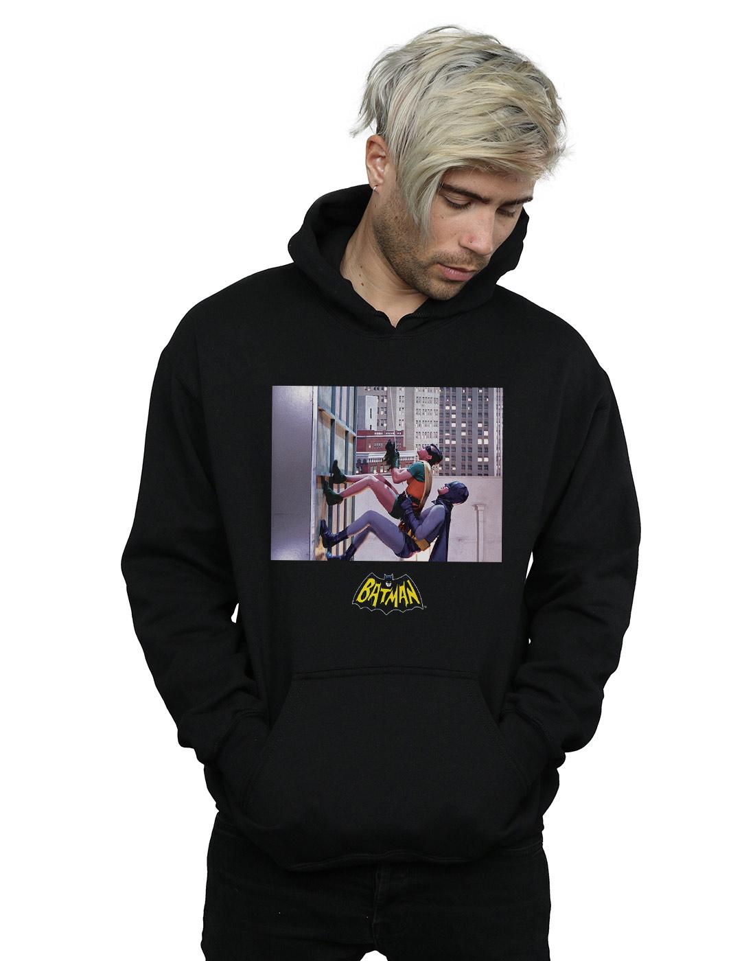 Black - Back - DC Comics Mens Batman TV Series Skyscraper Climb Hoodie
