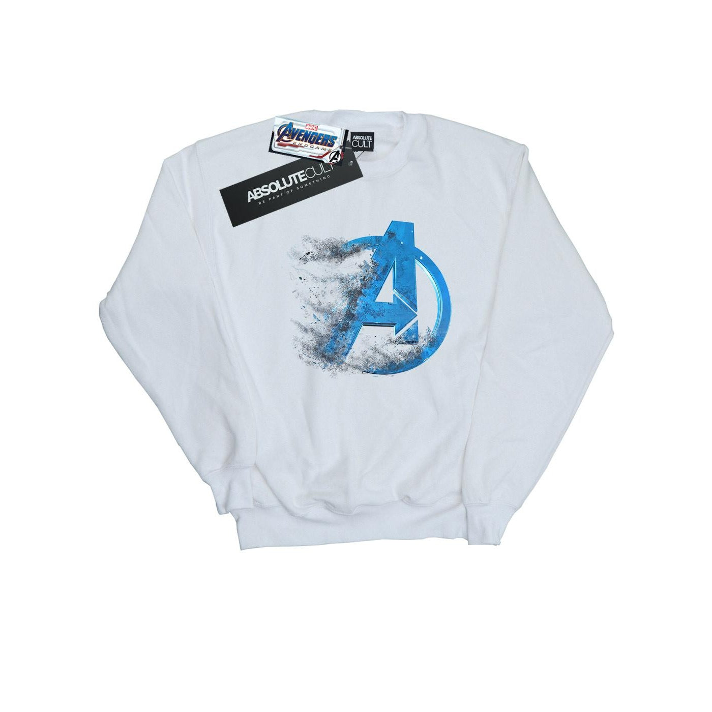 White - Front - Marvel Mens Avengers Endgame Dusted Logo Cotton Sweatshirt