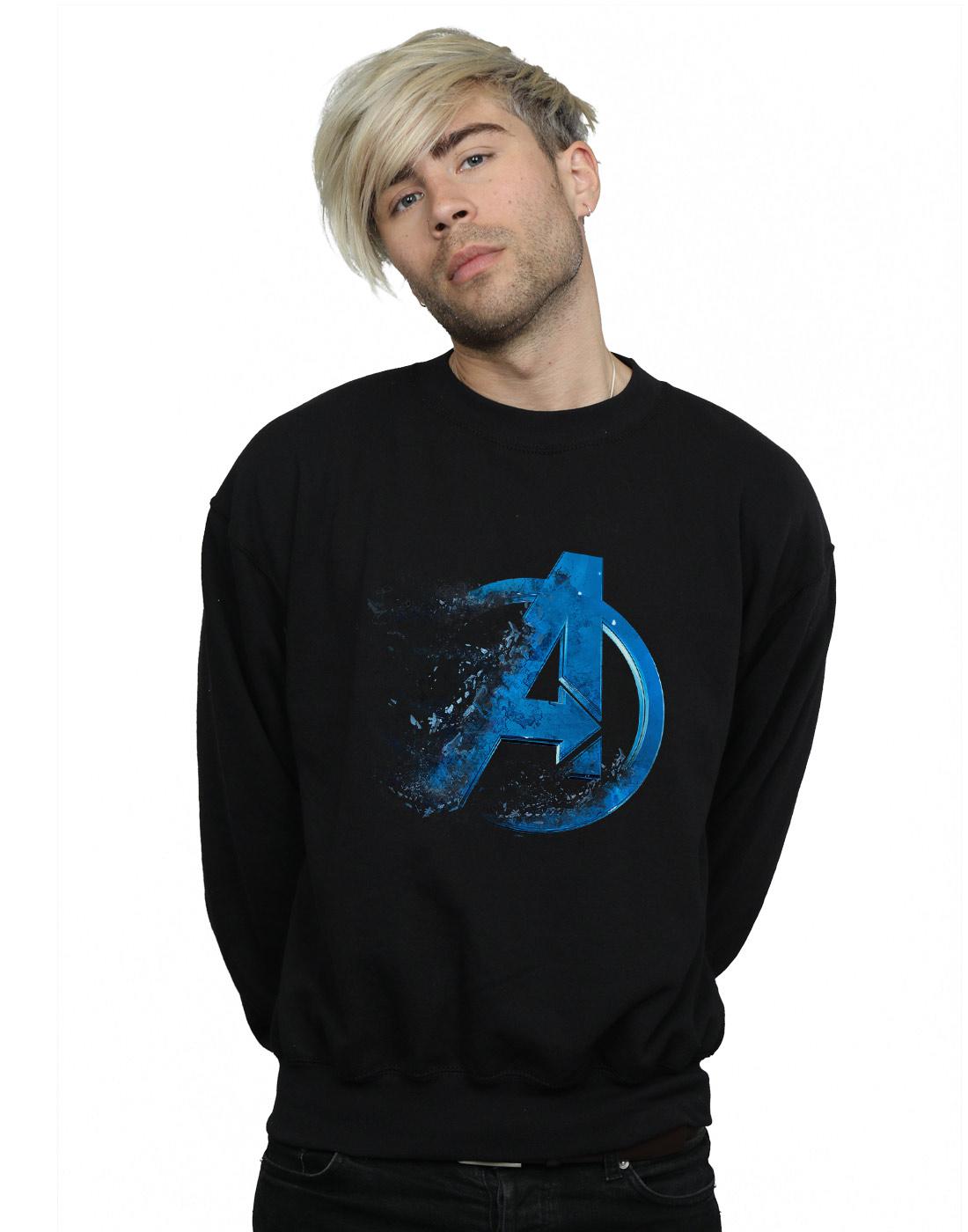 Black - Back - Marvel Mens Avengers Endgame Dusted Logo Cotton Sweatshirt