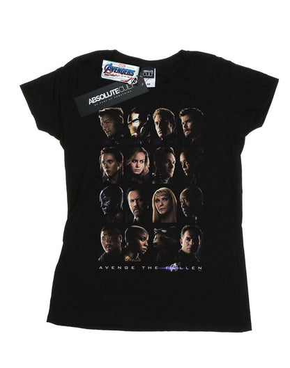 Black - Front - Marvel Womens-Ladies Avengers Endgame We Avenge The Fallen Cotton T-Shirt