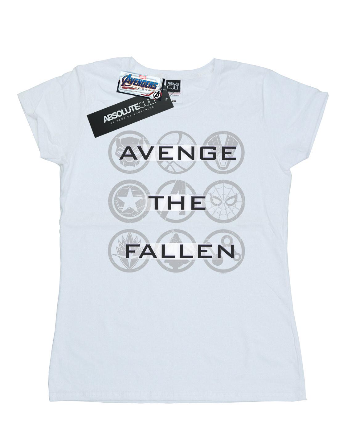 White - Front - Marvel Womens-Ladies Avengers Endgame Avenge The Fallen Icons Cotton T-Shirt
