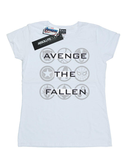 White - Front - Marvel Womens-Ladies Avengers Endgame Avenge The Fallen Icons Cotton T-Shirt