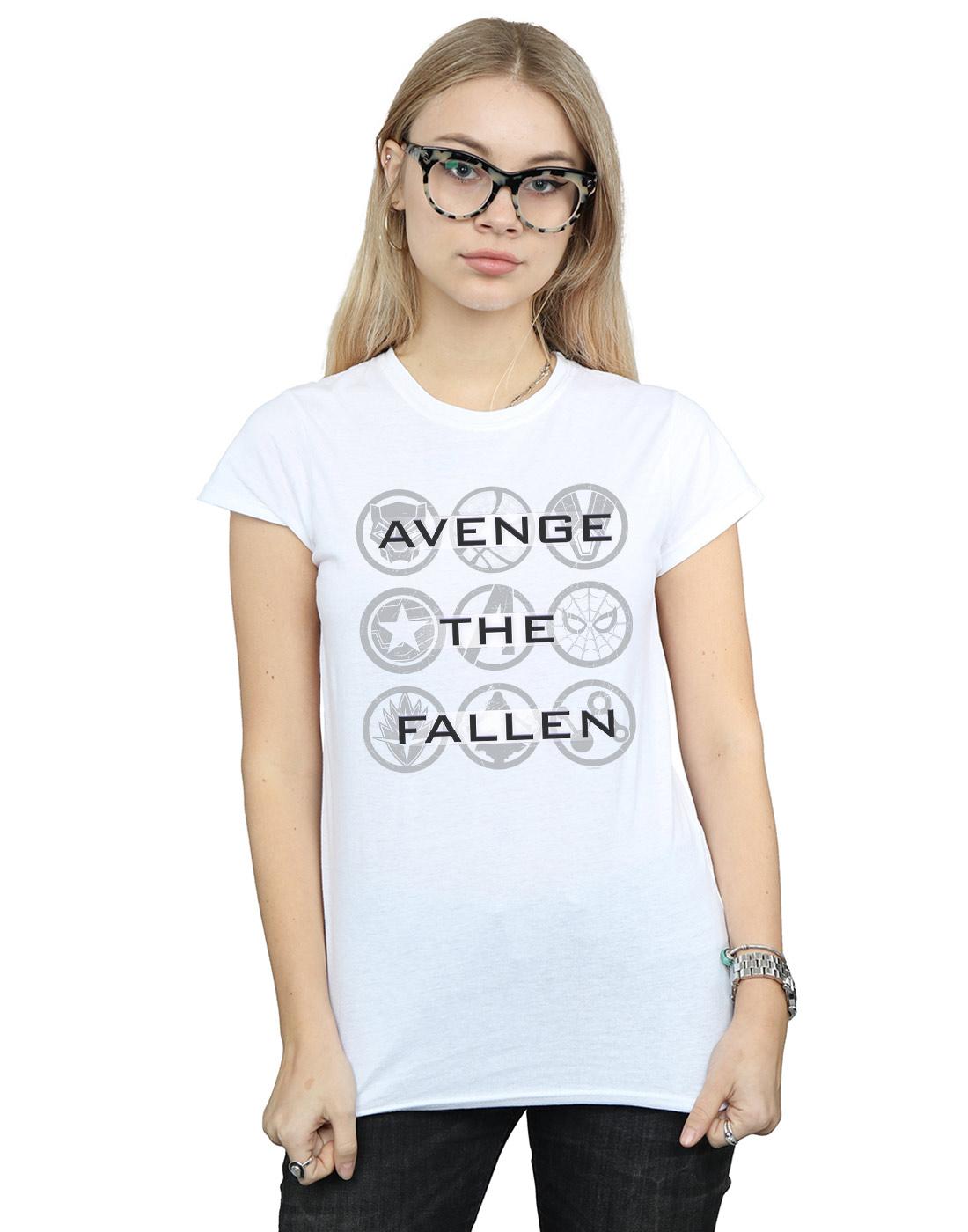 White - Back - Marvel Womens-Ladies Avengers Endgame Avenge The Fallen Icons Cotton T-Shirt