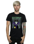 Black - Back - Maleficent Mens Montage Cotton T-Shirt