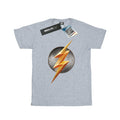 Sports Grey - Front - Flash Womens-Ladies Logo Cotton Boyfriend T-Shirt