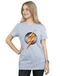Sports Grey - Back - Flash Womens-Ladies Logo Cotton Boyfriend T-Shirt