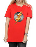 Red - Side - Flash Womens-Ladies Logo Cotton Boyfriend T-Shirt