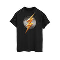 Black - Front - Flash Womens-Ladies Logo Cotton Boyfriend T-Shirt