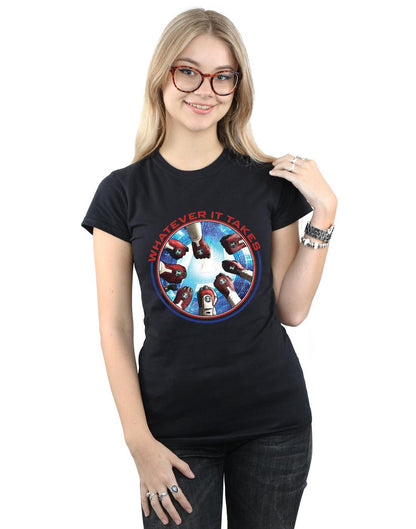 Black - Back - Marvel Womens-Ladies Avengers Endgame Whatever It Takes Fists Cotton T-Shirt