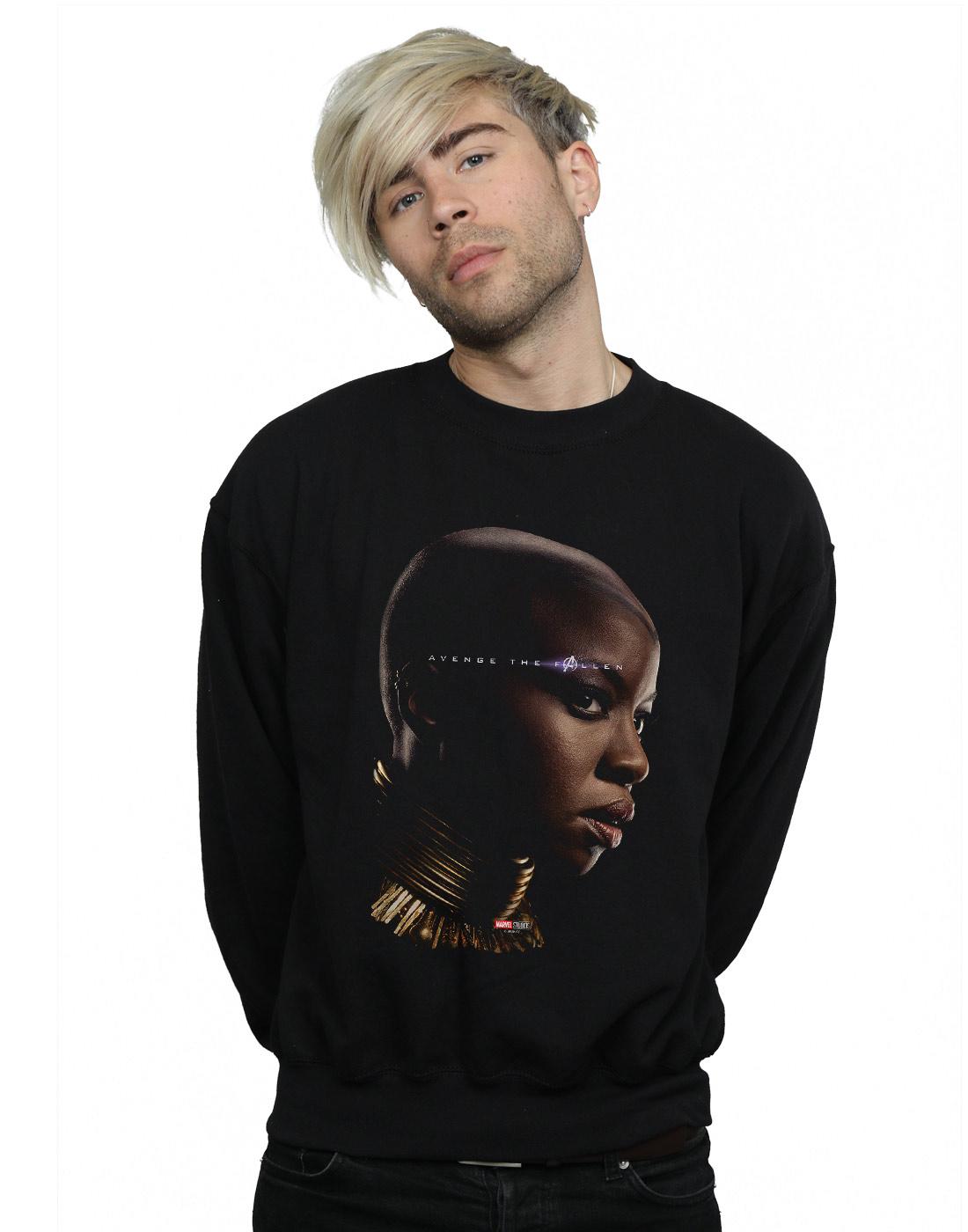 Black - Back - Marvel Mens Avengers Endgame Avenge The Fallen Okoye Cotton Sweatshirt