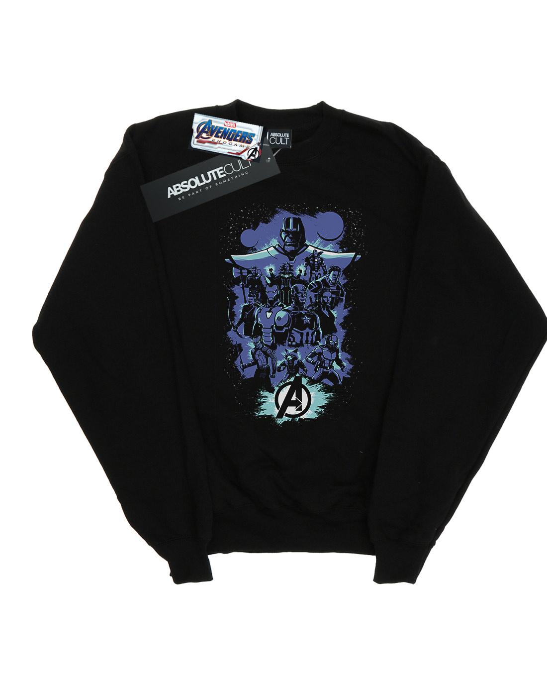 Black - Front - Marvel Mens Avengers Endgame Space Sketch Cotton Sweatshirt