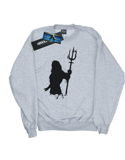 Sports Grey - Front - DC Comics Boys Aquaman Mono Silhouette Sweatshirt