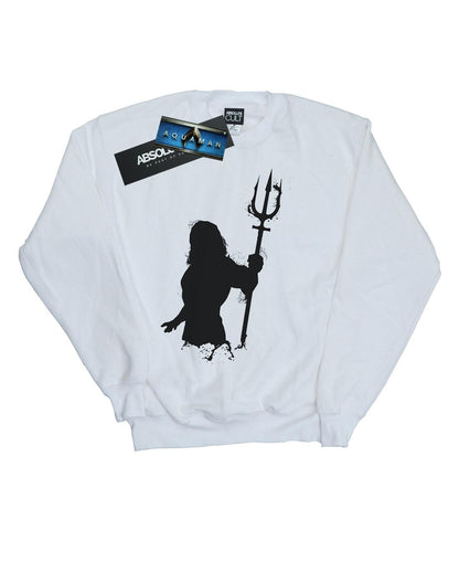 White - Front - DC Comics Boys Aquaman Mono Silhouette Sweatshirt