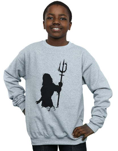 Sports Grey - Back - DC Comics Boys Aquaman Mono Silhouette Sweatshirt