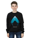 Black - Back - DC Comics Boys Aquaman Ocean Logo Sweatshirt