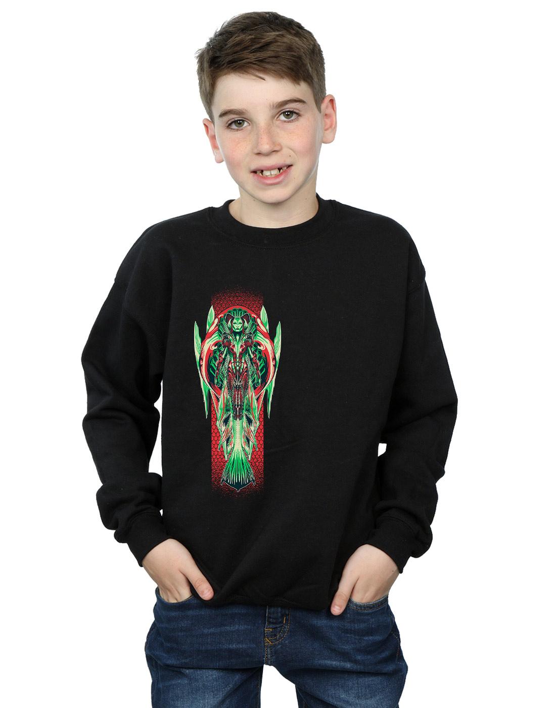 Black - Back - DC Comics Boys Aquaman Queen Atlanna Sweatshirt