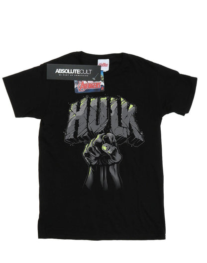 Black - Front - Marvel Mens Hulk Punch Logo T-Shirt