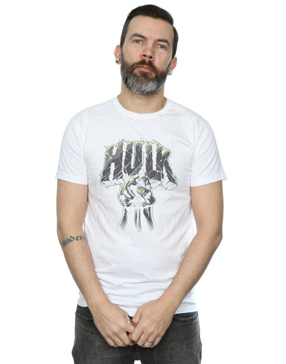 White - Back - Marvel Mens Hulk Punch Logo T-Shirt