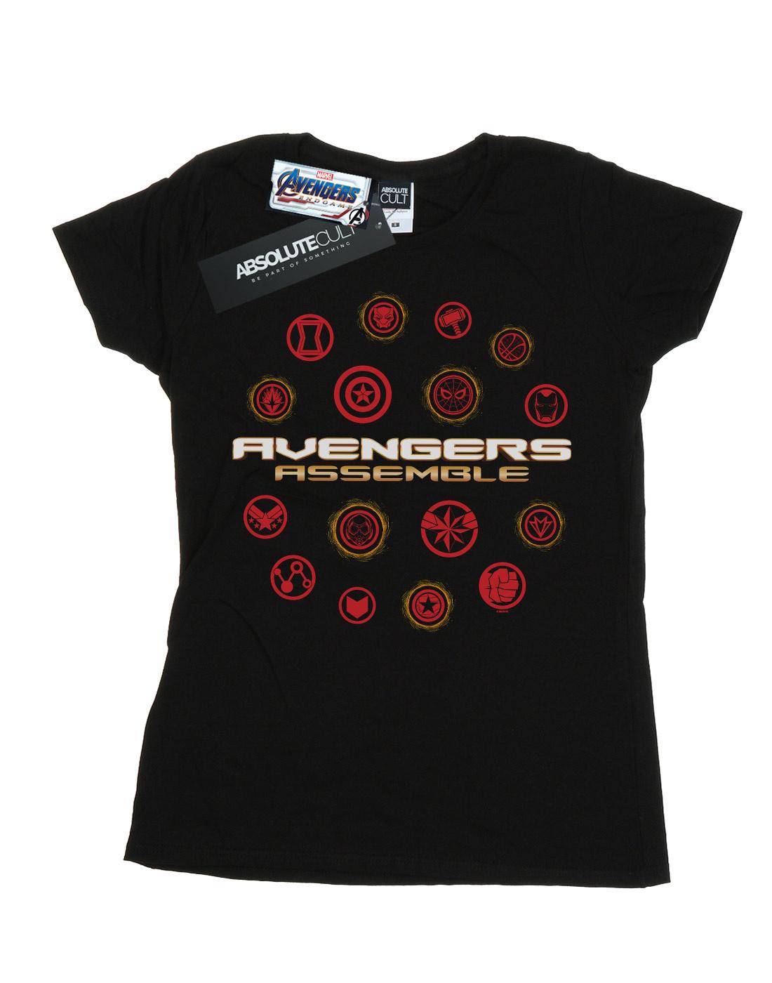 Black - Front - Marvel Womens-Ladies Avengers Endgame Avengers Assemble Cotton T-Shirt